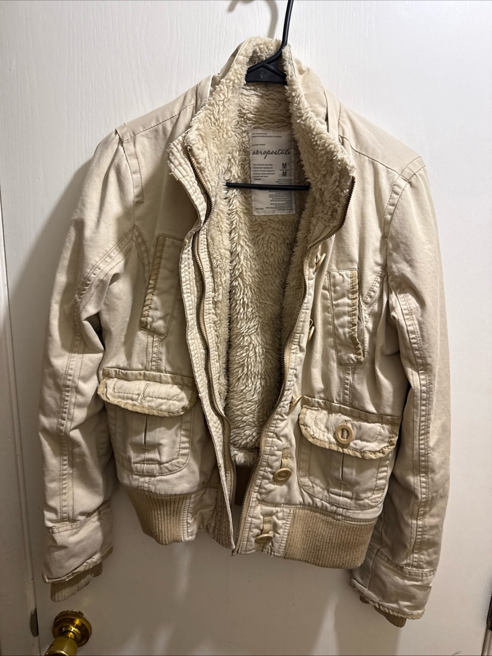 Aeropostale Cream Sherpa Jacket